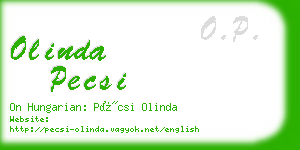 olinda pecsi business card